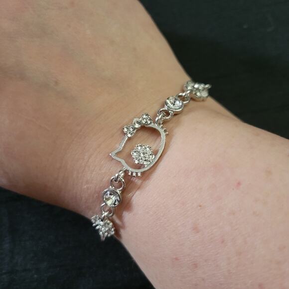 Sanrio Hello Kitty crystal silver charm bracelet - Picture 2 of 3